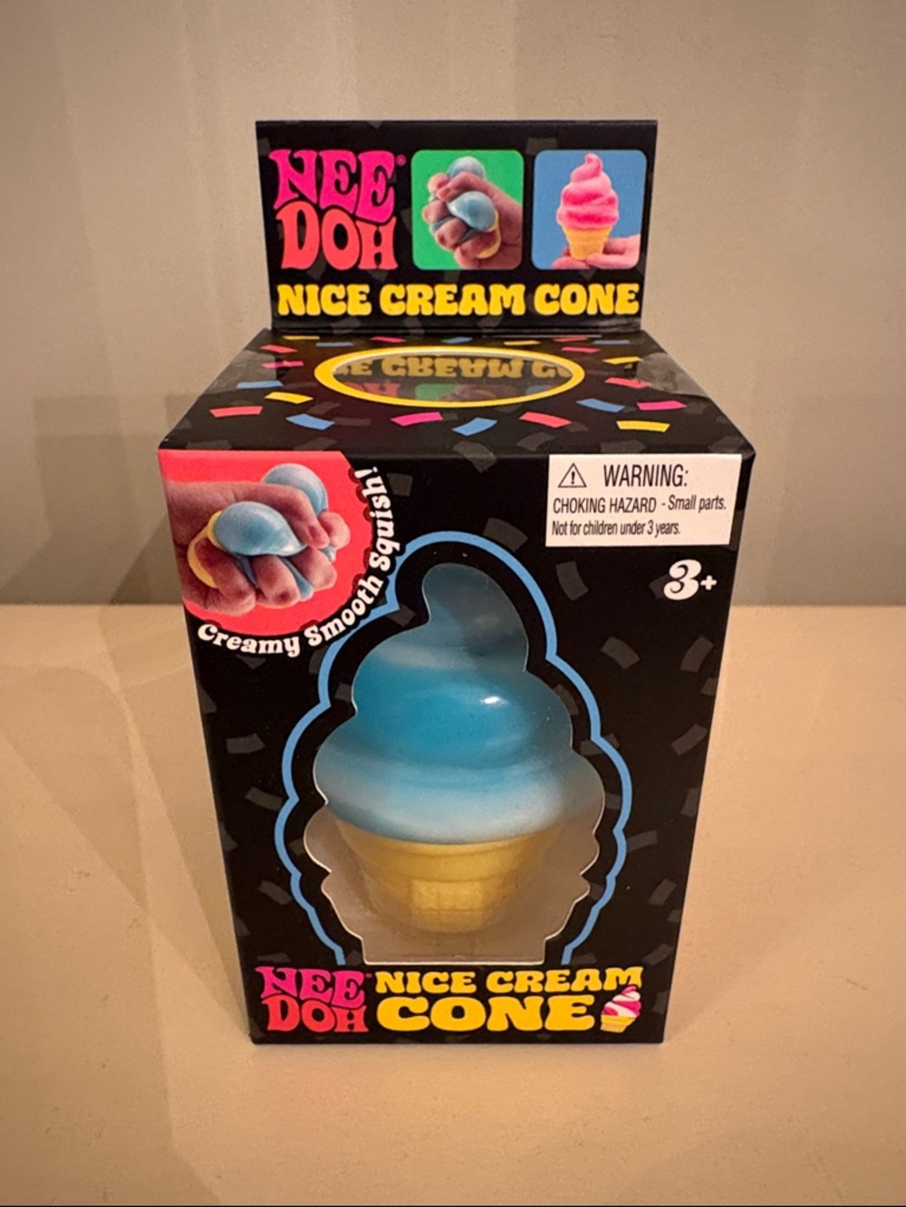 Nee Doh Nice Cream Cone Toy - Blue & Yellow
